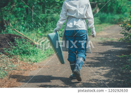 Farmer holding a hand Farmer holding a hand 120292630
