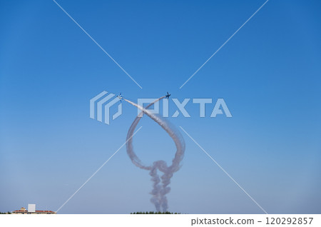 Blue Impulse performing aerobatics Blue Impulse performing aerobatics 120292857