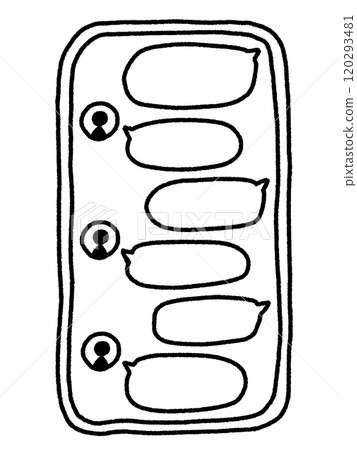 Hand-drawn cute smartphone chat screen messaging app 120293481