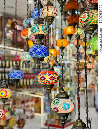 Turkish decorative hanging lamps for sale on Dubai market. Turkish decorative hanging lamps for sale on Dubai market. 120293662
