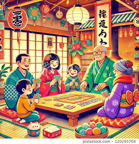 過年時在室內打歌牌 120293708