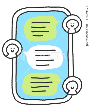 手繪可愛的智慧型手機通話螢幕訊息應用程式 120293719