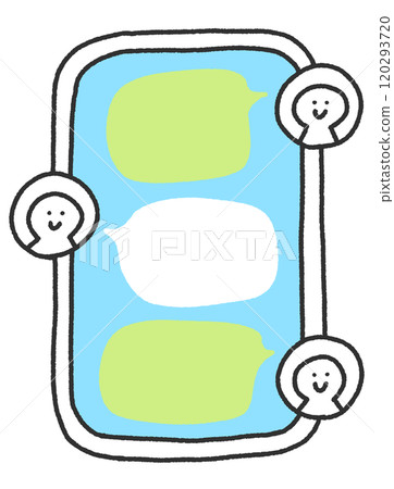 手繪可愛的智慧型手機通話螢幕訊息應用程式 120293720