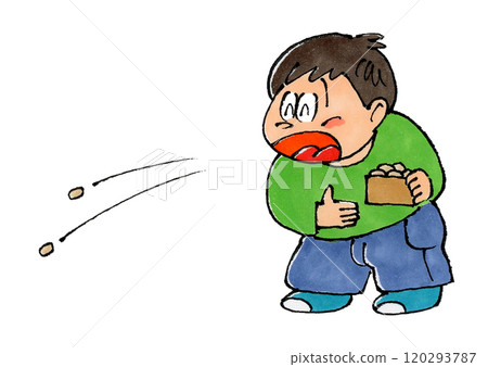 男孩丟豆子 120293787