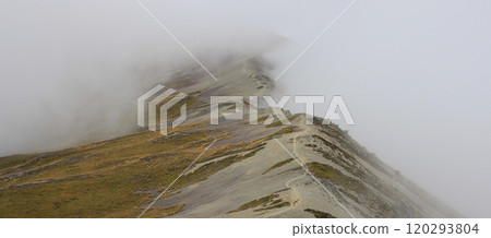 Fogy day on Mount Robert, New Zealand. Fogy day on Mount Robert, New Zealand. 120293804