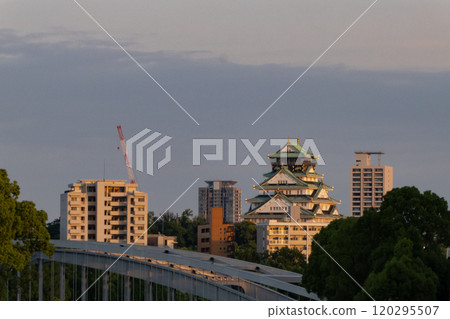 Osaka Castle at dusk 120295507