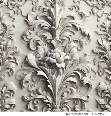 Classic monochrome design with damask pattern Classic monochrome design with damask pattern 120295758