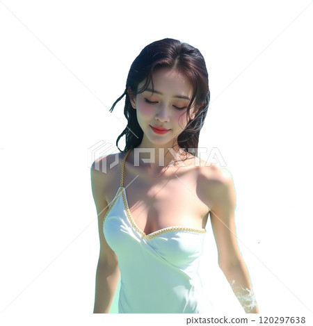 泳裝的年輕日本女人 120297638