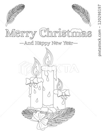 Christmas and New Year Coloring Card 120298197