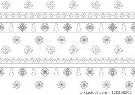 Christmas Snowflakes and Snowmen Coloring Pattern Christmas Snowflakes and Snowmen Coloring Pattern 120298202