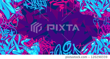 Abstract Colorful Urban Street Art Graffiti Style Vector Illustration Background Template 120298339