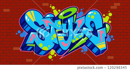 Urban Hip Hop Abstract Word Style Graffiti Style Font Lettering Vector Illustration Template Art Urban Hip Hop Abstract Word Style Graffiti Style Font Lettering Vector Illustration Template Art 120298345