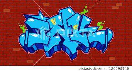 Cool Urban Hip Hop Abstract Word Ink Graffiti Style Font Lettering Vector Illustration Template Art 120298346