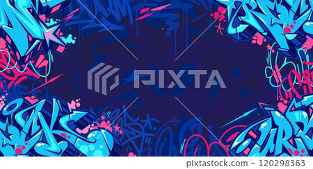 Abstract Dark Blue Urban Street Art Graffiti Style Vector Illustration Background Template Abstract Dark Blue Urban Street Art Graffiti Style Vector Illustration Background Template 120298363