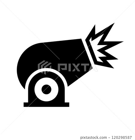 Cannon attack silhouette Cannon attack silhouette 120298587