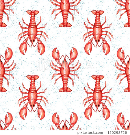Red lobster seamless print for textile and fabric. Seamless pattern Red lobster seamless print for textile and fabric. Seamless pattern 120298726