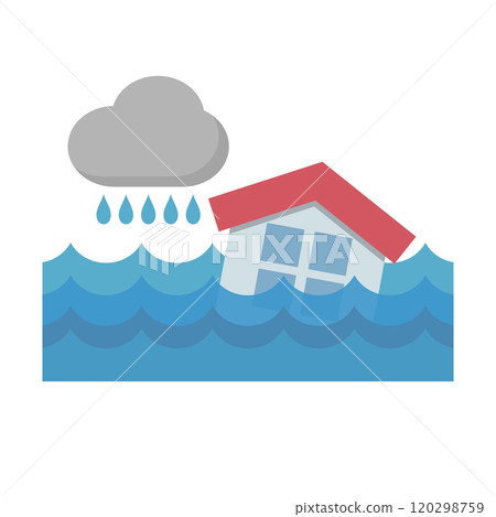 大雨造成的洪水圖標 大雨造成的洪水圖標 120298759