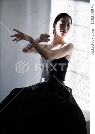 Beautiful poses for beauty, dance, and other beauty events with beautiful backlit shadows like ballet. Beautiful poses for beauty, dance, and other beauty events with beautiful backlit shadows like ballet. 120298976