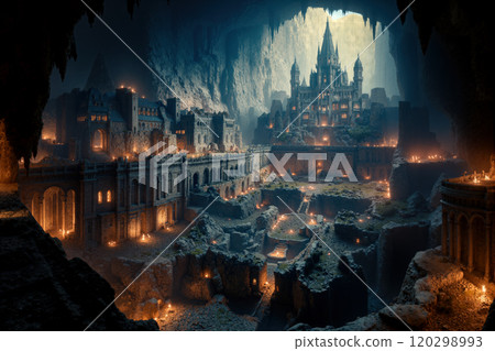 Image of an ancient underground city: AI-generated image Image of an ancient underground city: AI-generated image 120298993