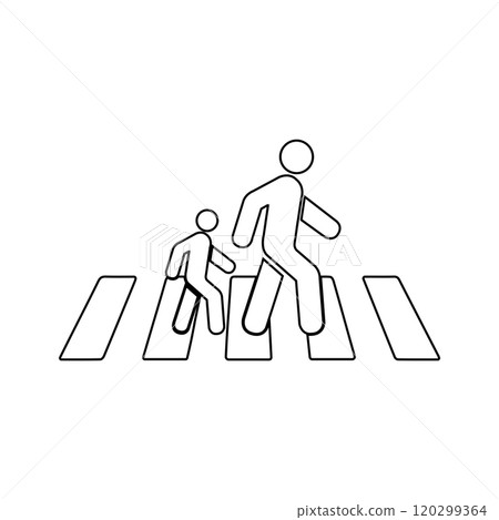 Human road crossing line icon 120299364