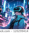 woman using virtual reality 120299414