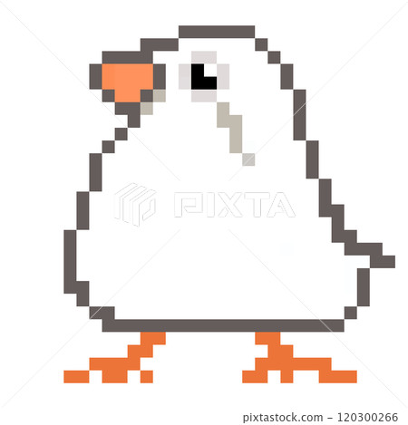 Pixel art Animal illustration Female zebra finch Chestnut Frank White (CFW) 120300266