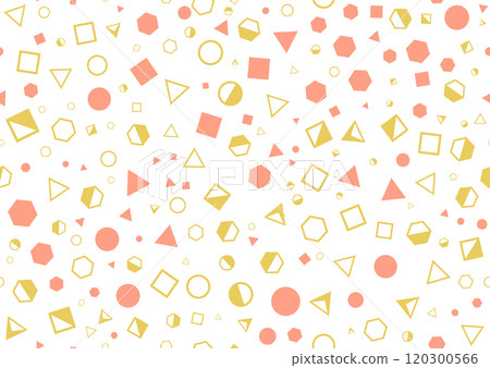 Seamless pattern of multicolored geometric shapes. Template for textures, textiles, wallpapers, banners, invitations and simple backgrounds. Layout for cover, poster, postcard, interior and decorative 120300566