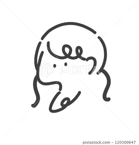 人女孩線描圖標 Mitsuami 人女孩線描圖標 Mitsuami 120300647