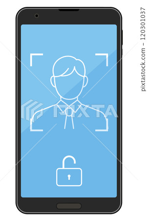 Biometric security, facial recognition and smartphone illustration 120301037