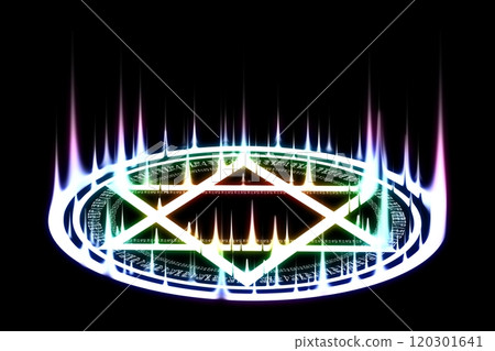 A magic circle that emits rainbow light A magic circle that emits rainbow light 120301641
