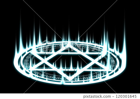 發出淡藍色光芒的魔法陣 120301645