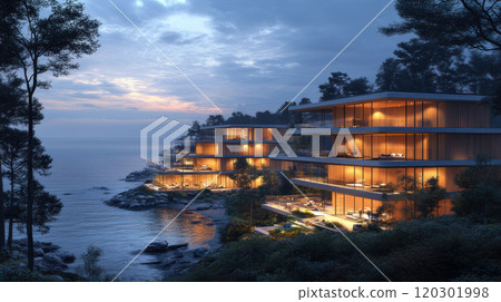 Sunset seen from the resort hotel 120301998