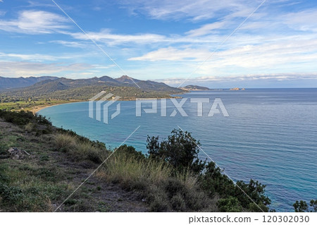 Panoramic view of the western Corsican coastline from the historic abandoned village of Occi 120302030