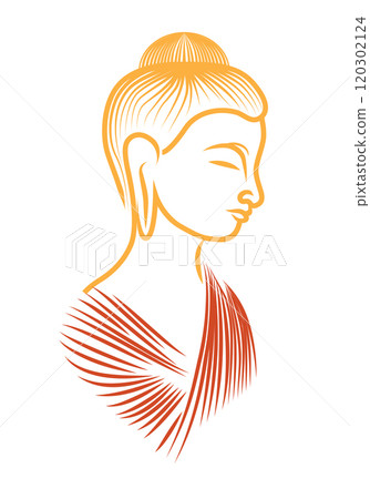 Buddha on white background in illustrator 120302124
