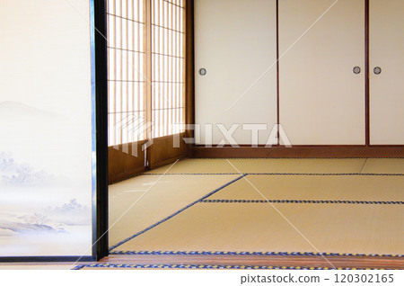 Japanese-style room, tatami mats and fittings 120302165