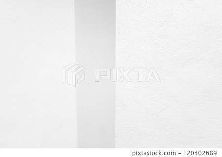 White Grunge Pole with Gray Wall Background. 120302689