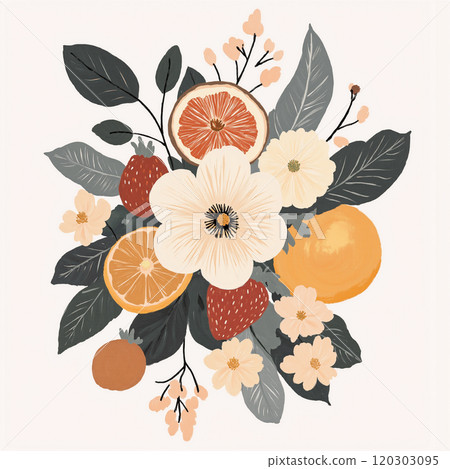 Stunning Abstract Elegant Oil Painting Floral Illustrations 120303095