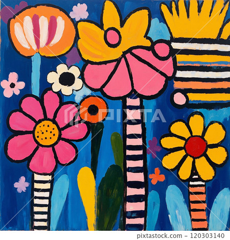 Striking Abstract Bold Floral Bouquet Illustrations Striking Abstract Bold Floral Bouquet Illustrations 120303140