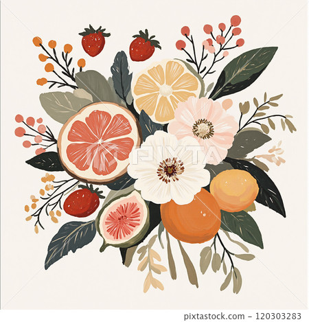 Beautiful Abstract Oil Painting Flower Bouquet 120303283