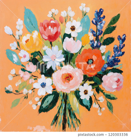 Abstract Elegant Watercolor Flower Bouquet Abstract Elegant Watercolor Flower Bouquet 120303336