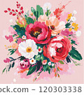 Abstract Elegant Watercolor Flower Bouquet 120303338