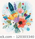 Abstract Elegant Watercolor Flower Bouquet 120303340