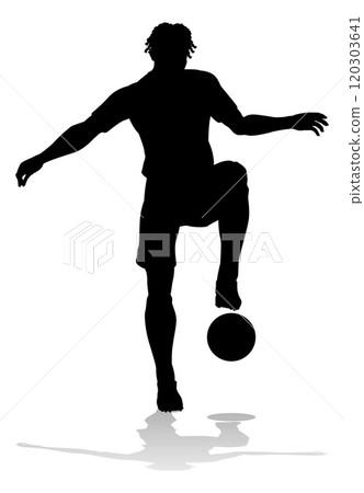 Soccer Football Player Male Silhouette Man Soccer Football Player Male Silhouette Man 120303641