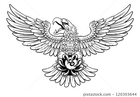 Eagle Pool 8 Ball Billiards Mascot Cartoon Eagle Pool 8 Ball Billiards Mascot Cartoon 120303644