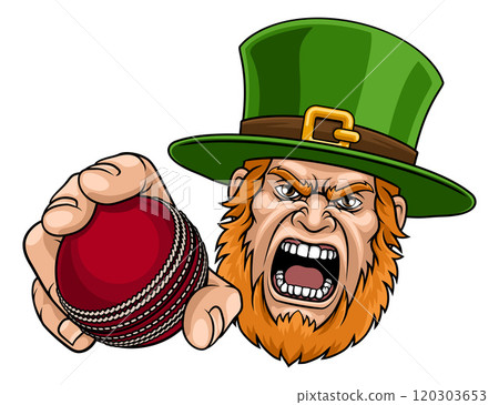 Leprechaun Celtic Irish Cricket Ball Sports Mascot 120303653