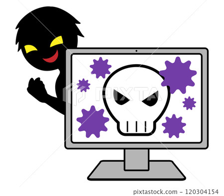 Hacker and hacked computer image material Hacker and hacked computer image material 120304154