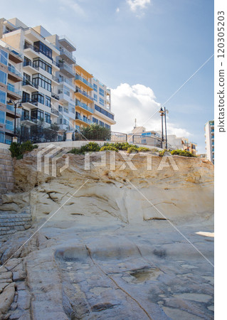 Fond Ghadir beach in Sliema, Malta 120305203
