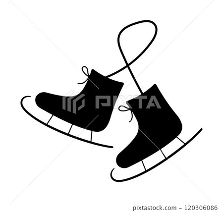 Ice skates icon. Ice skates silhouette. Christmas and New Year icon. Fitness, Health and activity icons, sports icons. Ice skates icon. Ice skates silhouette. Christmas and New Year icon. Fitness, Health and activity icons, sports icons. 120306086