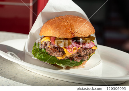 American spicy jalapeno hamburger 120306093