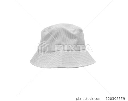 White bucket hat isolated on white background 120306559